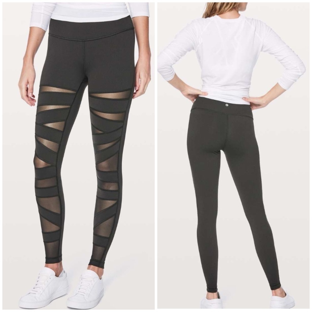 Lululemon Wunder Under Pant (Hi-Rise) *Tech Mesh 28"- Black/ Size 4